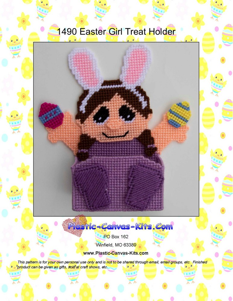 Easter Girl Treat Holder-Plastic Canvas Pattern or Kit