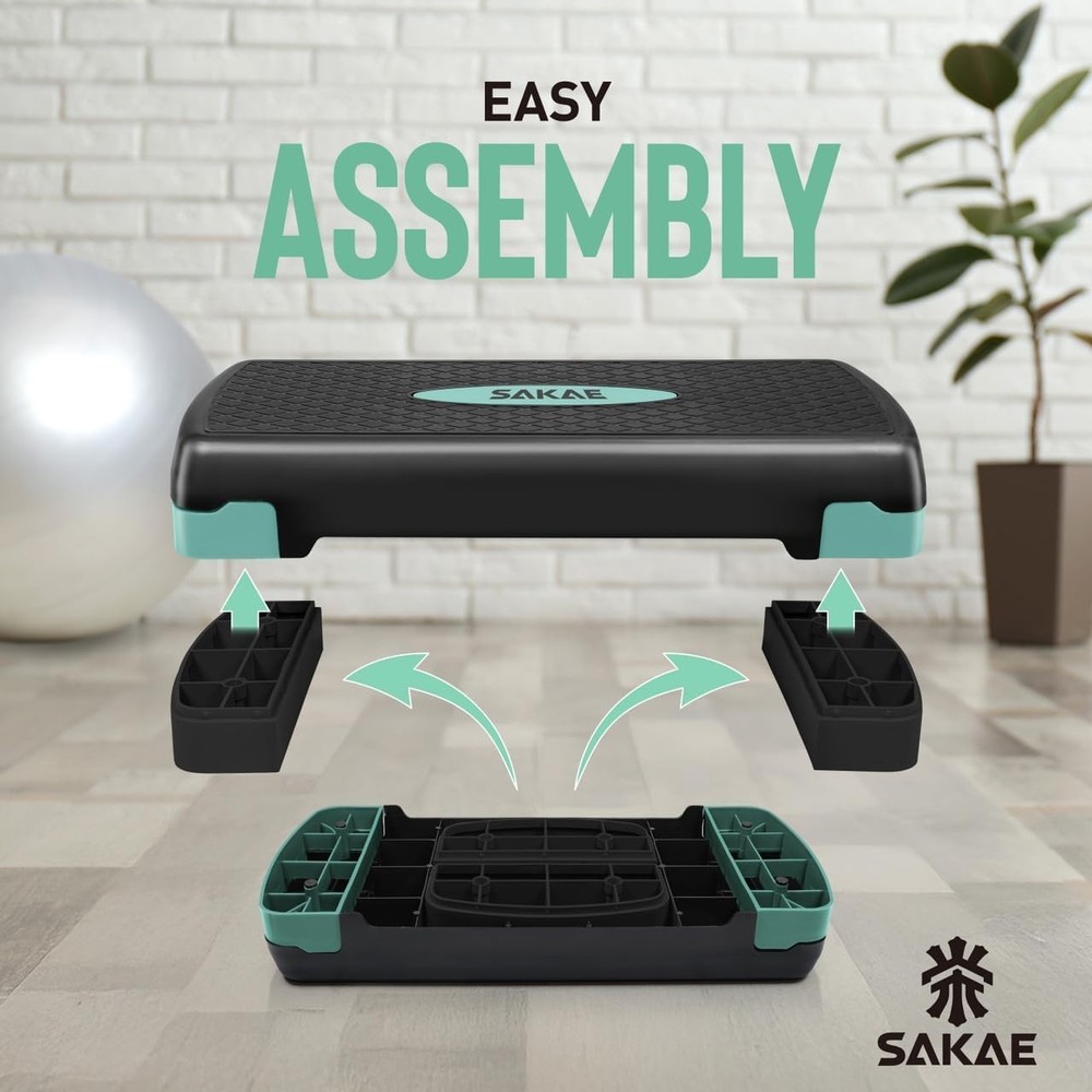Adjustable Height Aerobic Stepper Set, Multiple Bundle Options with Dumbbells...