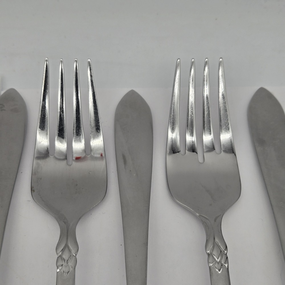 Oneida Jacqueline Simba Frosted Handle Stainless Flatware 80 Pcs Service for 16