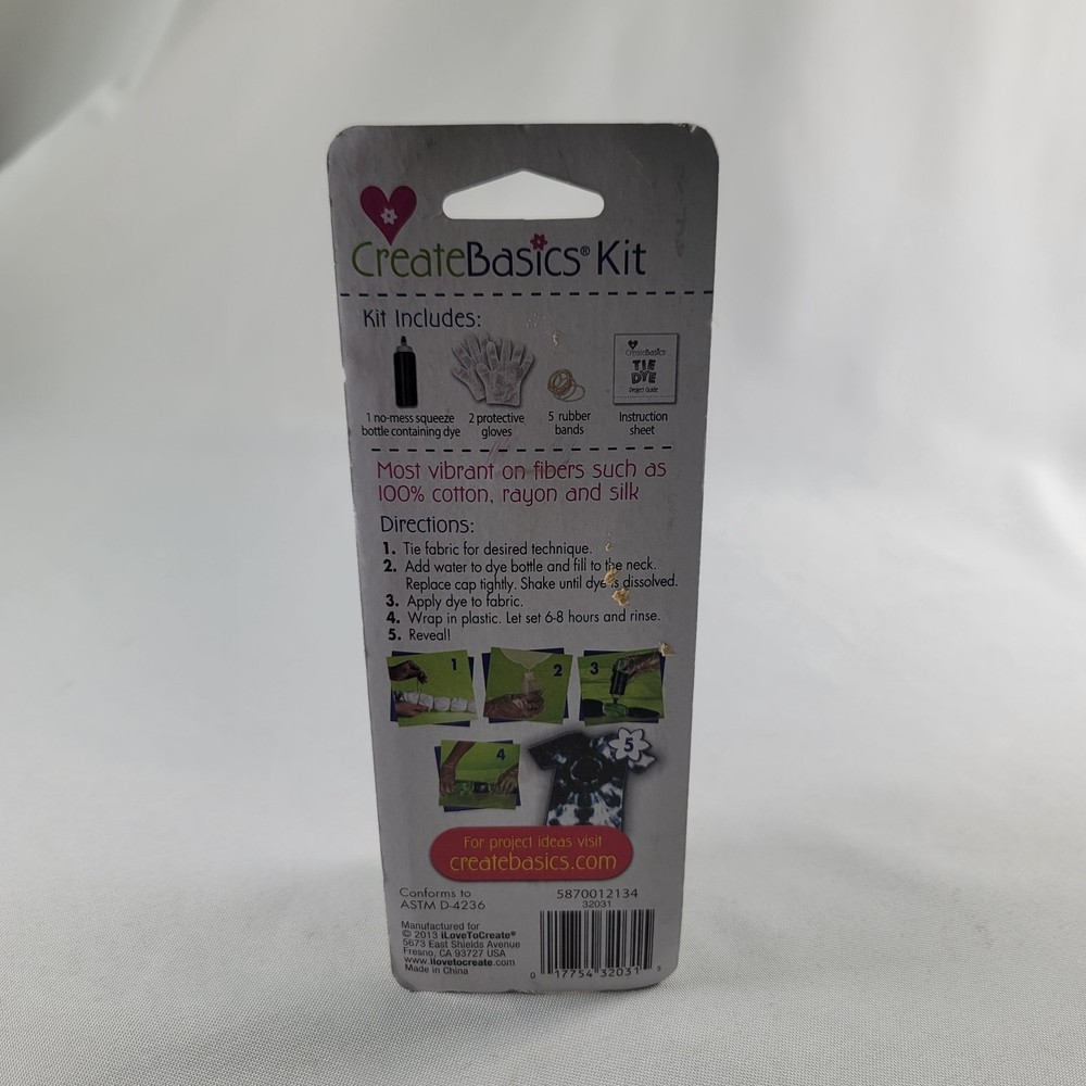 Create Basics Black Tie-Dye, 9 Pc Kit, Makes Up To 3 Projects!