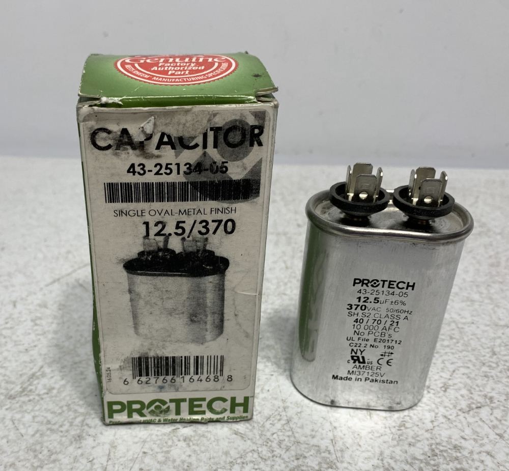 Protech 43-25134-05 Capacitor 12.5uF 370VAC Oval