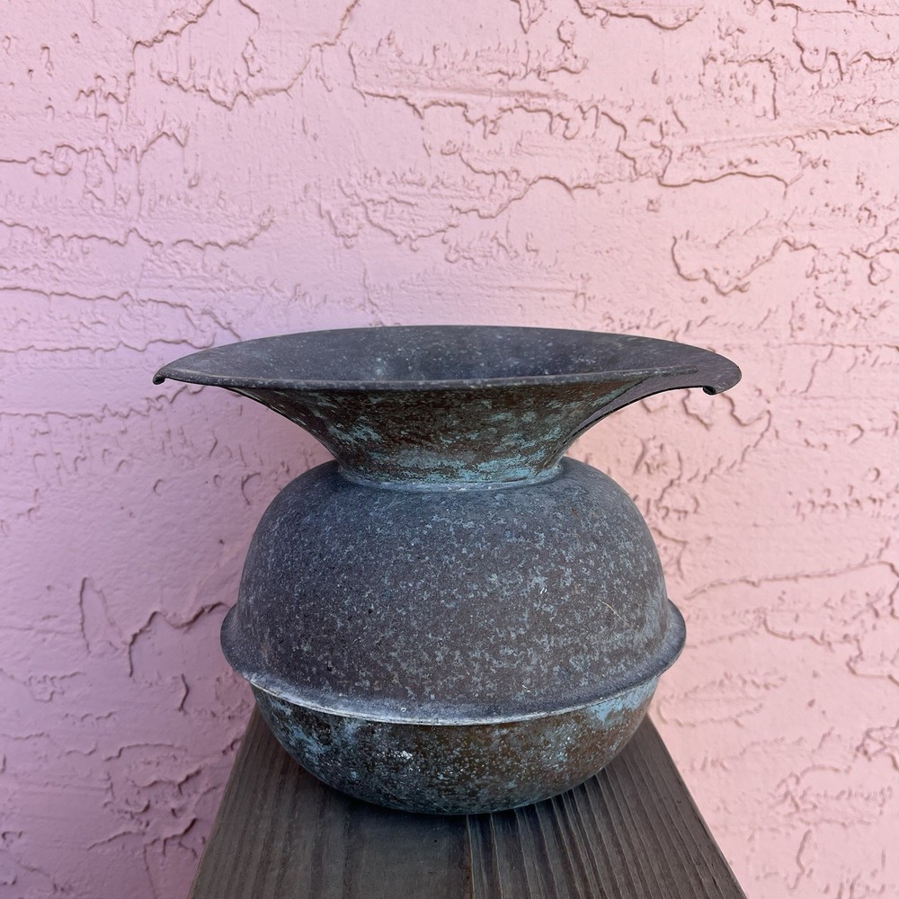 Vintage Copper Spittoon Aged Patina Distressed