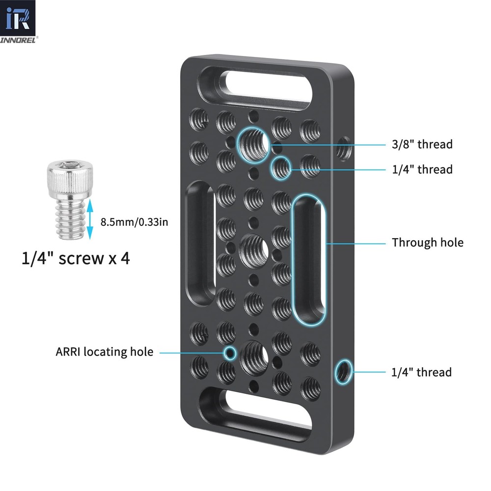 CP1005 2 PCS Multi-Functional Cheese Plate 1/4 3/8 Thread For Camera 10x5