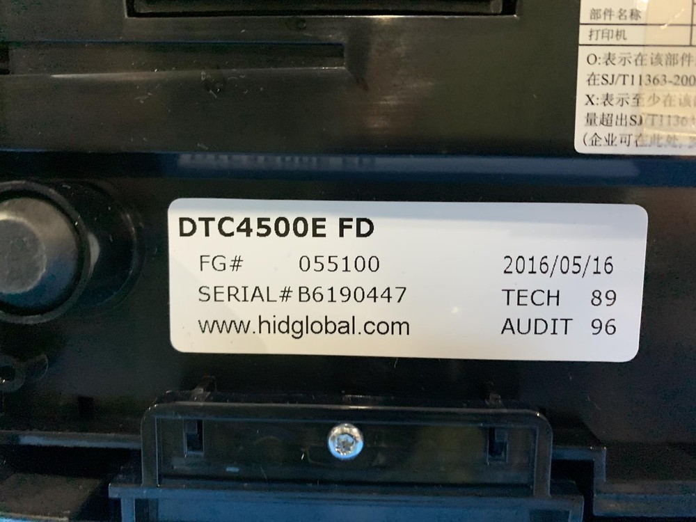 HID DTC4500E FD Card Printer 055100 - Read Description