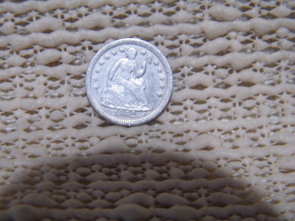 1852 Silver Seated Liberty Half Dime Middle Grade bh3