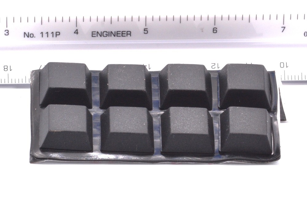 3/4" Square Pyramid Peel & Stick Silicone Rubber Bumpers for Panels (32 Pack)