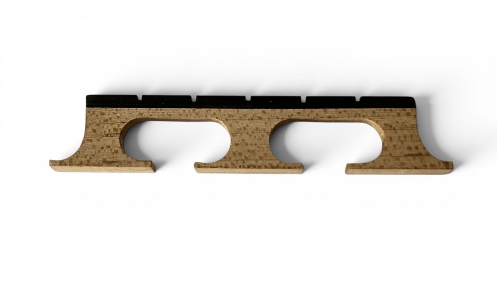 Snuffy Smith 5 String Compensated G Notch Banjo Bridge. Aged Maple & Ebony Top