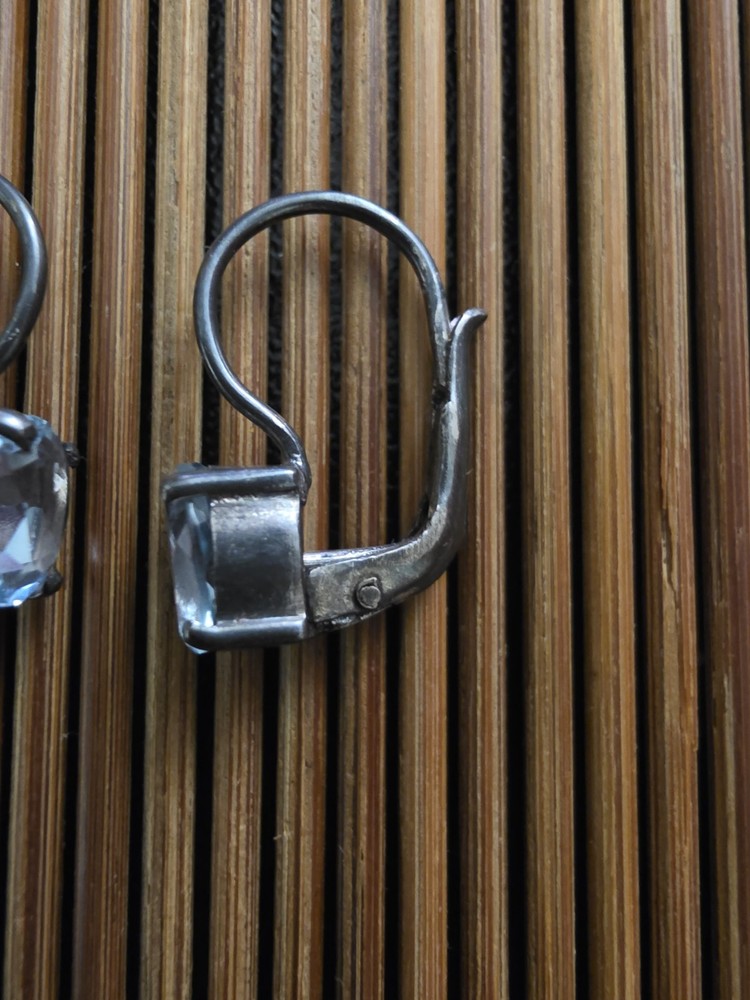 925 Silver Spinel Dangle Earrings (Vintage)