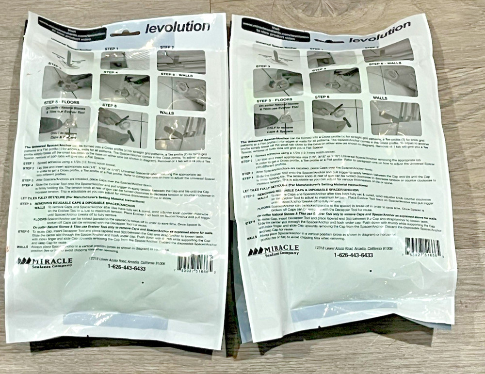 Miracle Sealants Levolution Tile Spacing & Leveling System 1/16in 100 pack