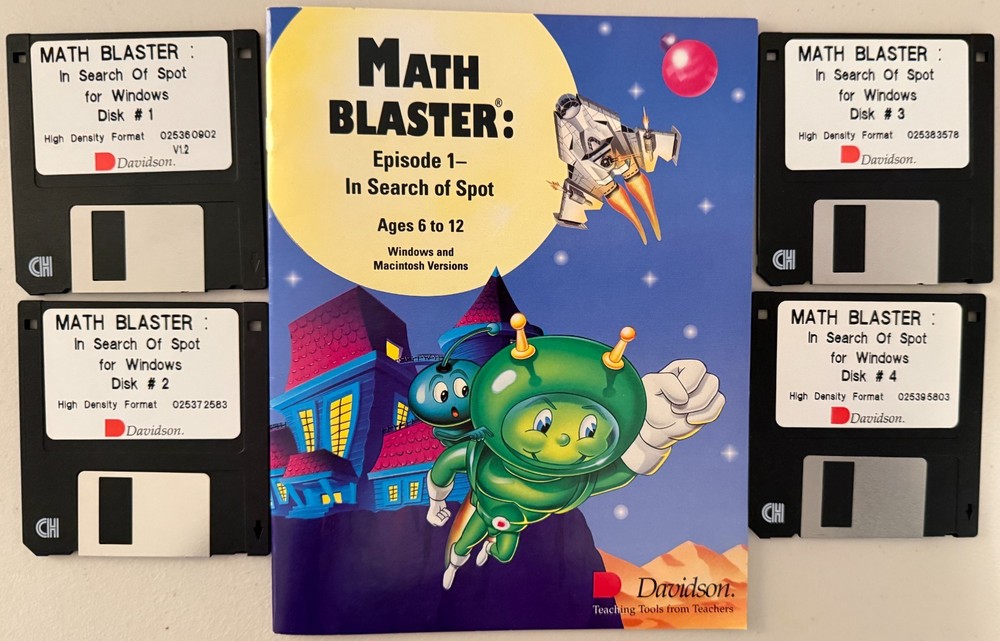 VINTAGE - Math Blaster for Windows by Davidson - 3.5 inch Disks (1994)