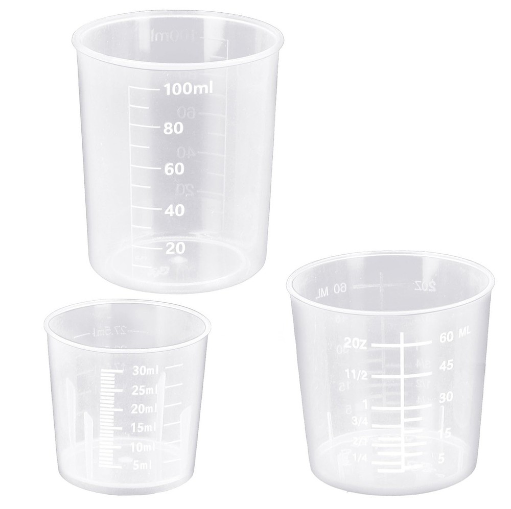 DTDNZKN 3 Pack Measuring Cup Set, Includes 1 Oz (30 Ml), 2 Samll, Clear