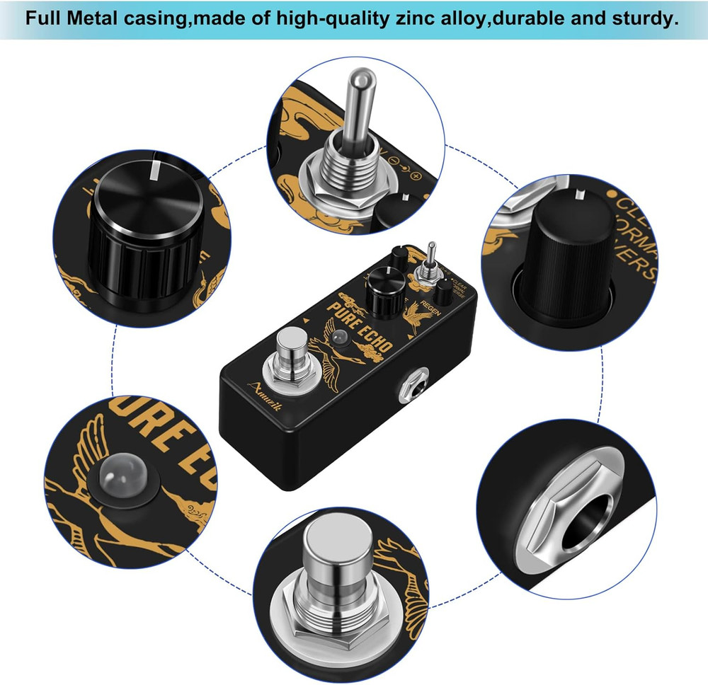 Pure Echo Guitar Effect Pedal Analog Digital Delay Effects Pedals for Clear Norm