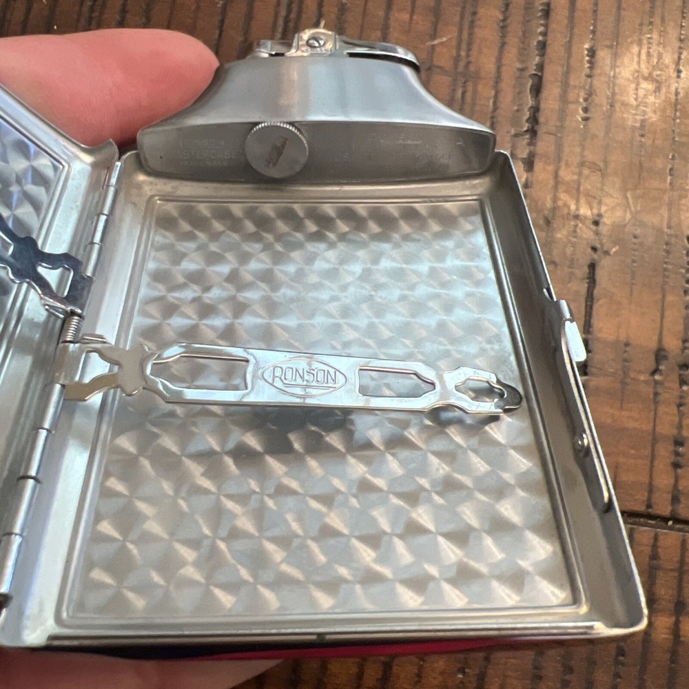 Vintage Ronson MasterCase Cigarette Case Lighter Combo Art Deco Rare