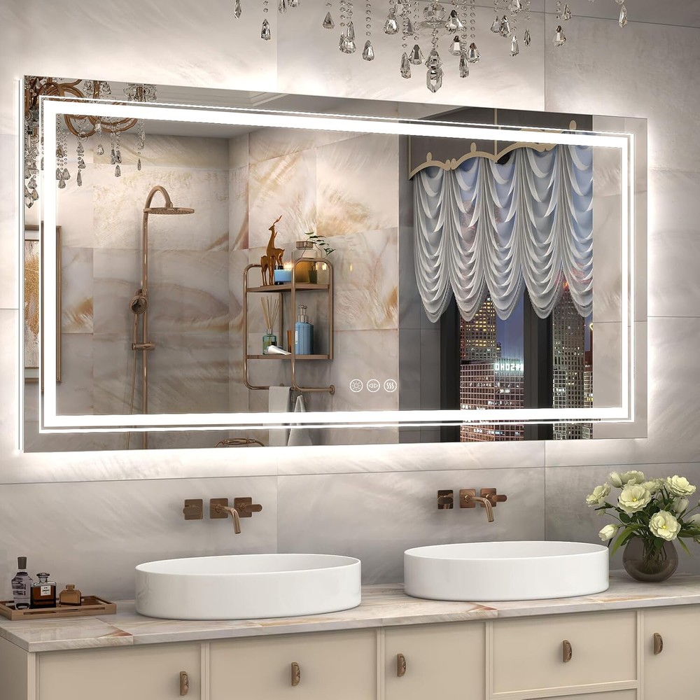 All Size Large LED Lighted Bathroom Front& Backlit Vanity Mirror for Hotel Salon