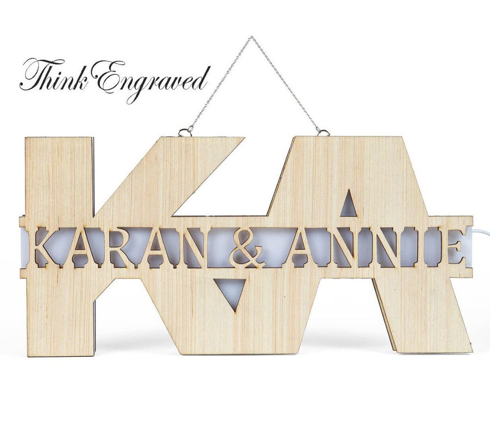 Custom Initials and Name Light  - Custom Name Light - Cute Couples Gift