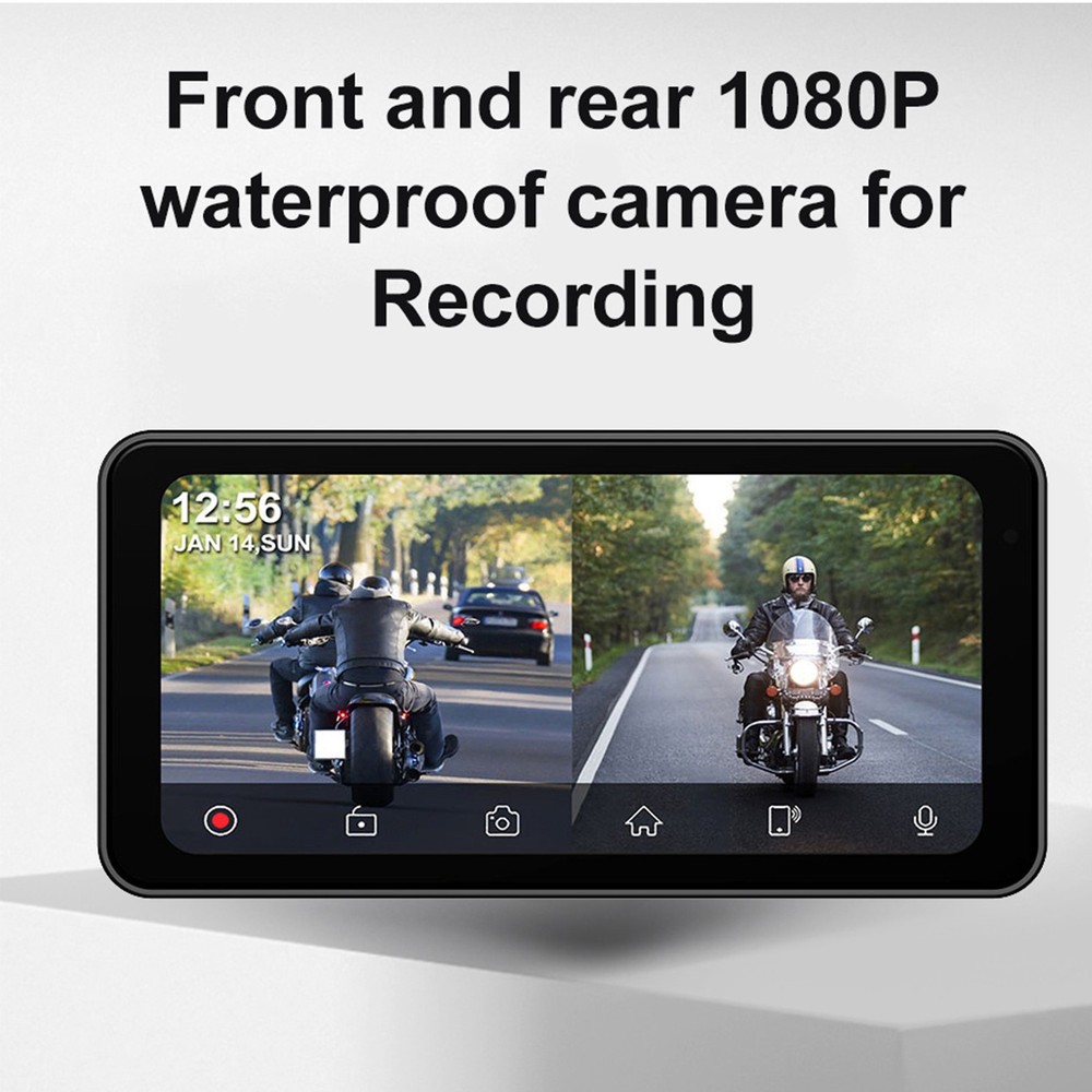 6.25" Motorcycle GPS Navigation Touch Screen Wireless CarPlay Android Auto 1080P