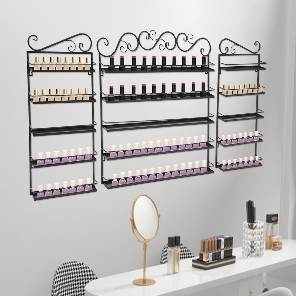 Wall Mounted Nail Polish Racks, Nail Polish Shelves Iron Rectangular NEW
