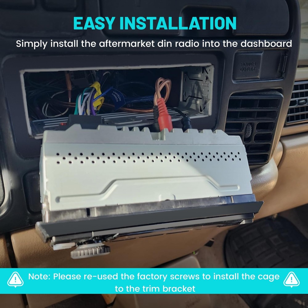 Universal Single Din Stereo Radio Replacement Fitting Cage Kit Metal Bracket