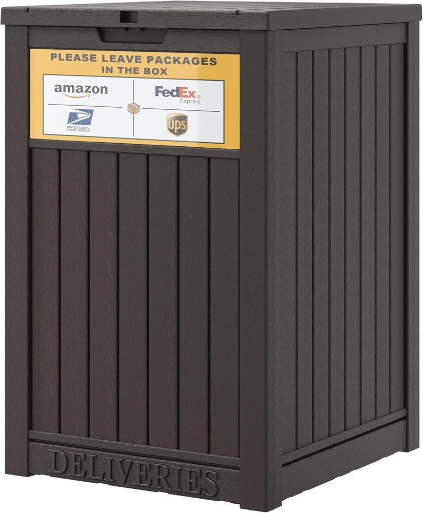 Package Delivery Box Outside W/ Sign 48 Gallon Storage W/ Lockable Secure Large