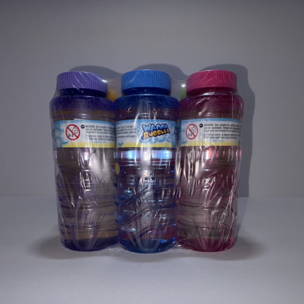Wanna Bubbles Bubble Solution Refill Bottles Assorted Colors for Ages 3+ pack 6