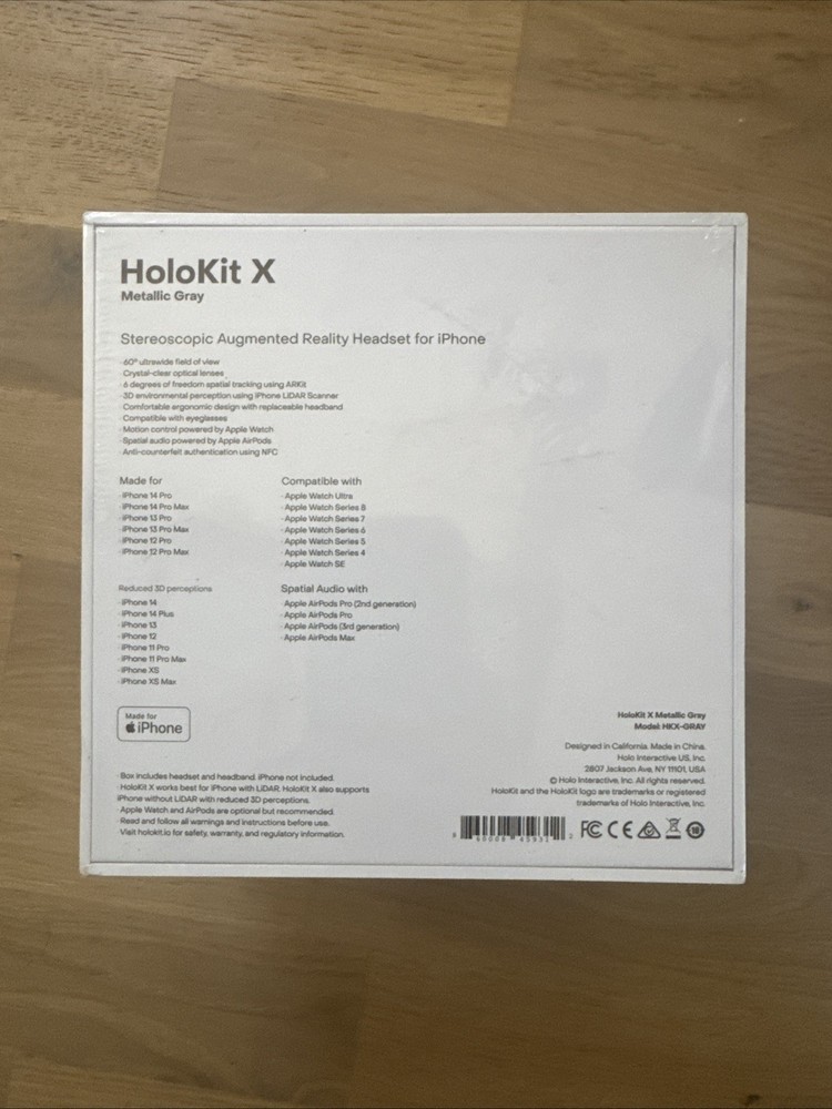HOLOKIT x Stereoscopic Augmented Reality Headset Compatible with iPhone, Gray