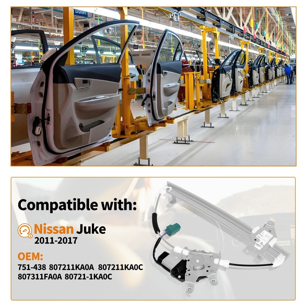 EPChunMi 2 Pins Plug Front Driver Side Left Power Window Regulator for Juke