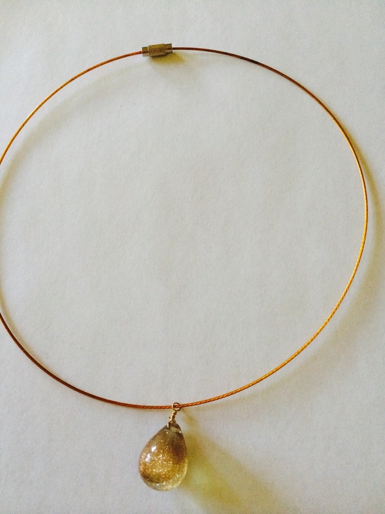 Handmade Fun citrine bronze beach choker
