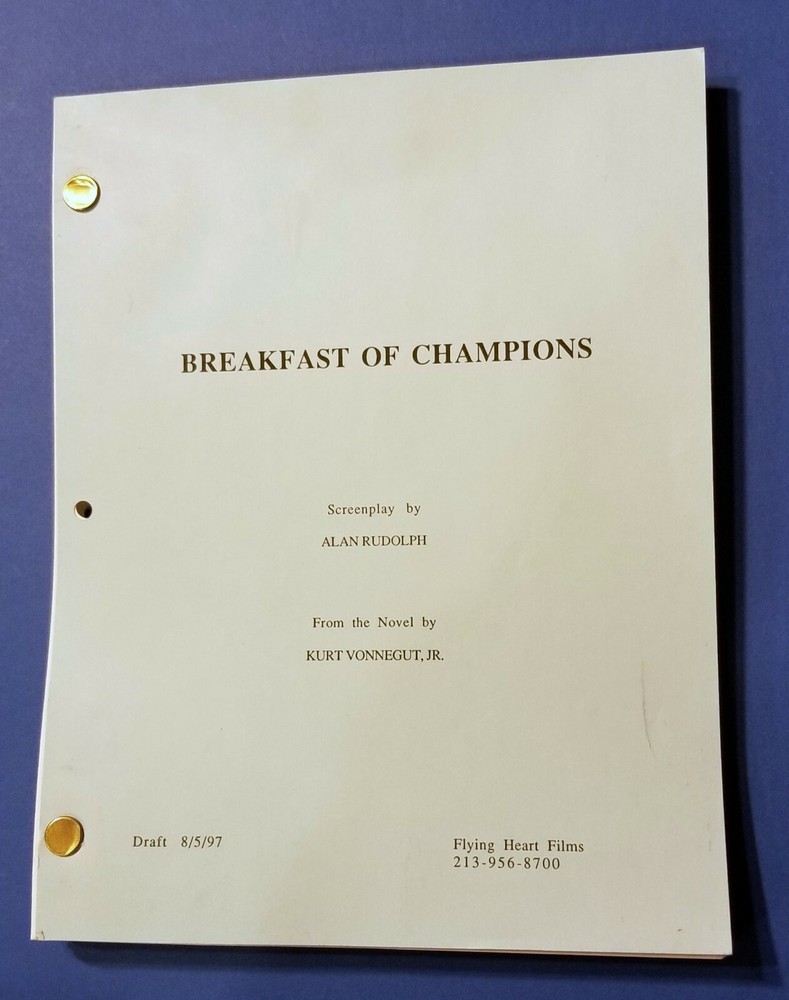 BREAKFAST OF CHAMPIONS original script BRUCE WILLIS NICK NOLTE KURT VONNEGUT