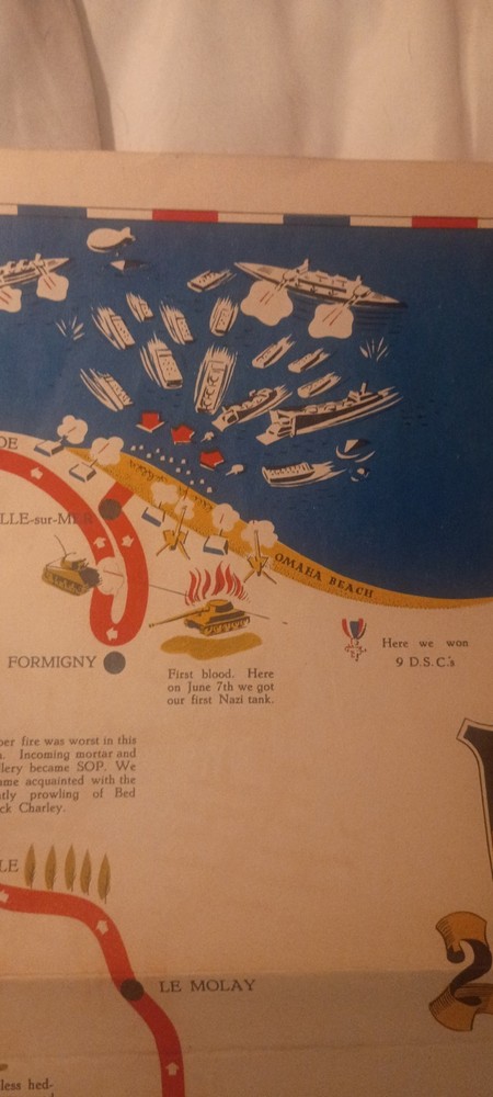 *Original* Dday 743rd Tank Battalion 1945 Movement Map