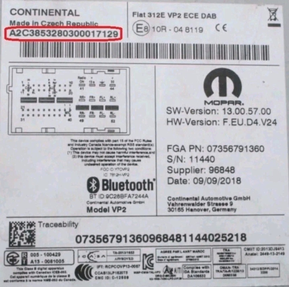 ✅ Enter Radio Code Chrysler Dodge Jeep RAM | VP4 Unlock Service Fast