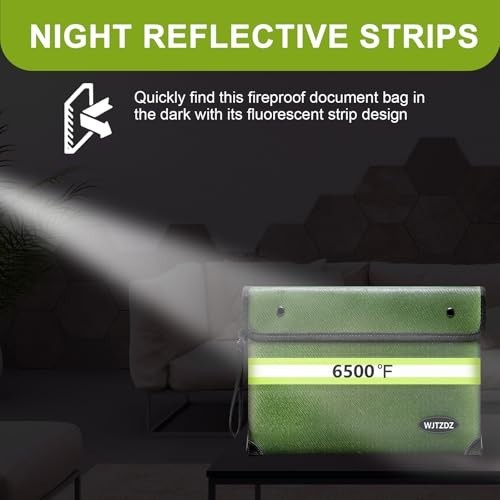 Fireproof Money Bag - 10 Layers Insulation, Waterproof Zipper, Document Holder,