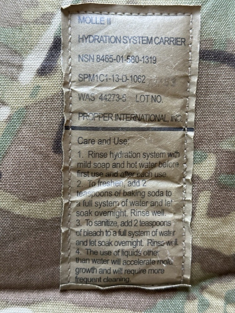 USGI OCP Multicam Molle II 3L/100oz Hydration System Carrier Pack w/ Bladder
