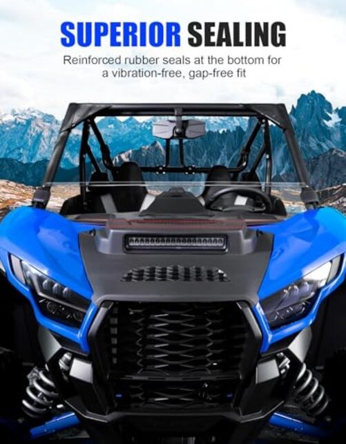 Half Windshield Fit for Teryx KRX 1000, Hard-coated Front Clear Half Windshield