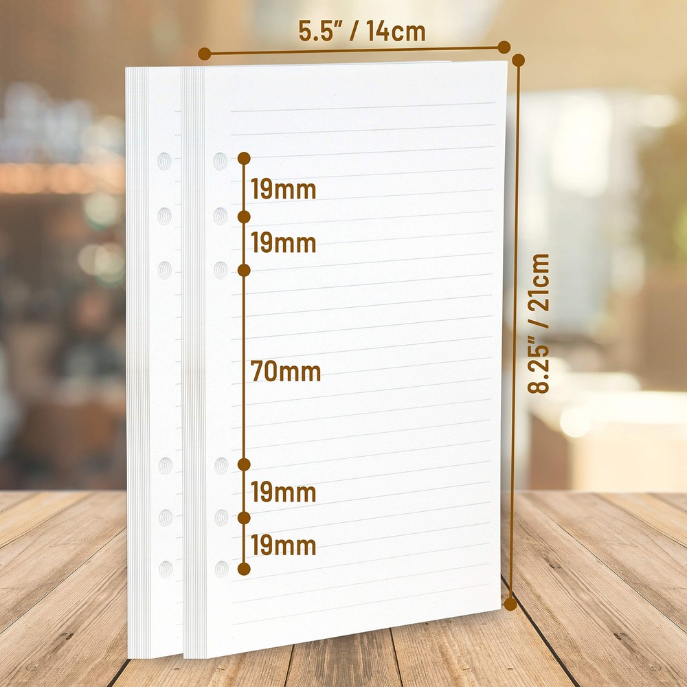 Wanderings A5 6-Ring Binder Planner Inserts - 8 1/4 x 5 5/8" - A5, Lined