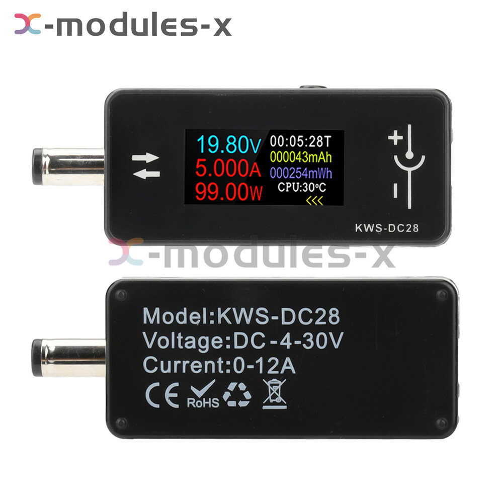 DC5.5*2.5 Current Voltage Power Meter Tester Digital LCD Display Meter DC 4V-30