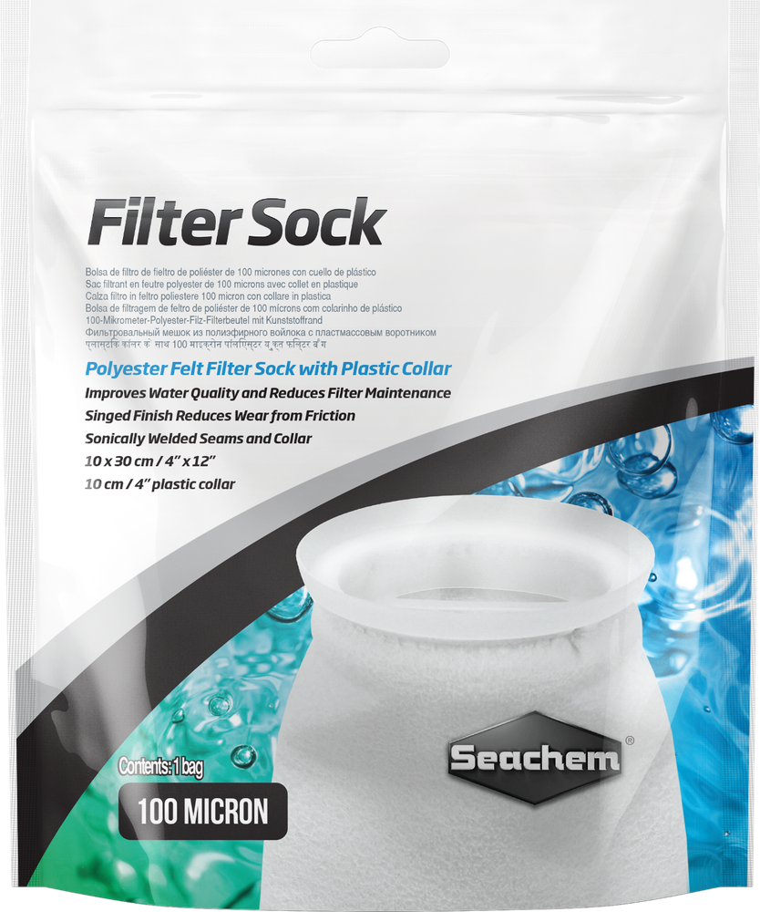 Seachem Filter Sock 100 micron - plastic collar