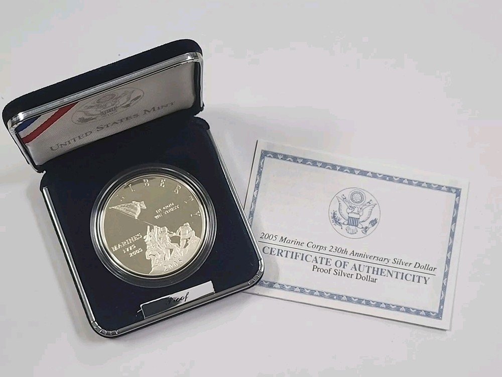 2005 Marine Corps 230th Anniversary Commemorative Proof Silver Dollar
