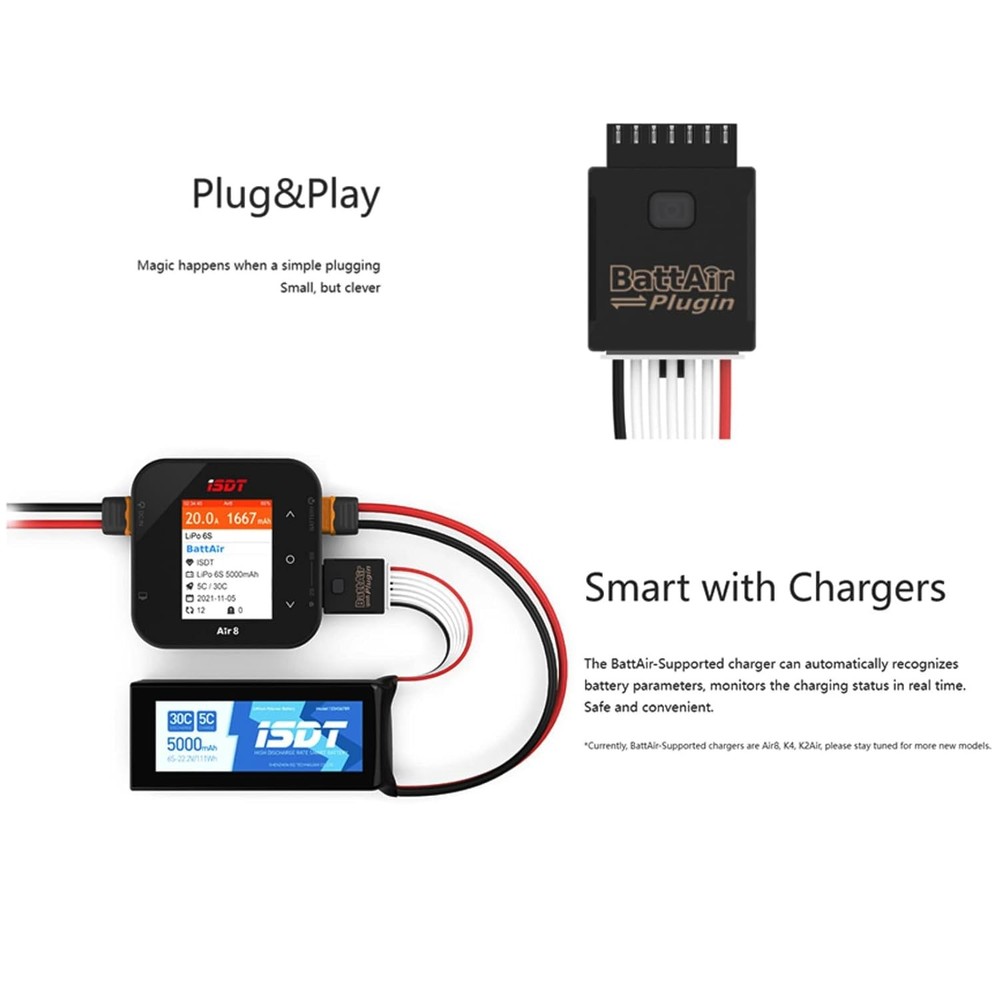ISDT BattAir Bluetooth 2S 3S 4S 5S 6S Controller Plugin Voltage Checker APP
