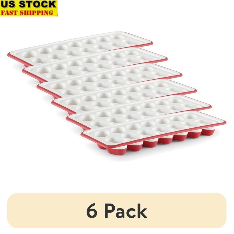 Flexible Ice Cube Tray BPA-Free Easy Release Sturdy Handles Nesting Design New
