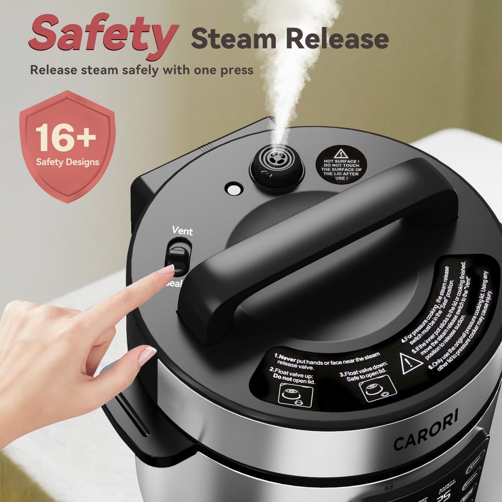 Electric Pressure Cooker 6 Qt, 9 Functions Programmable Instant Pot with IMD ...