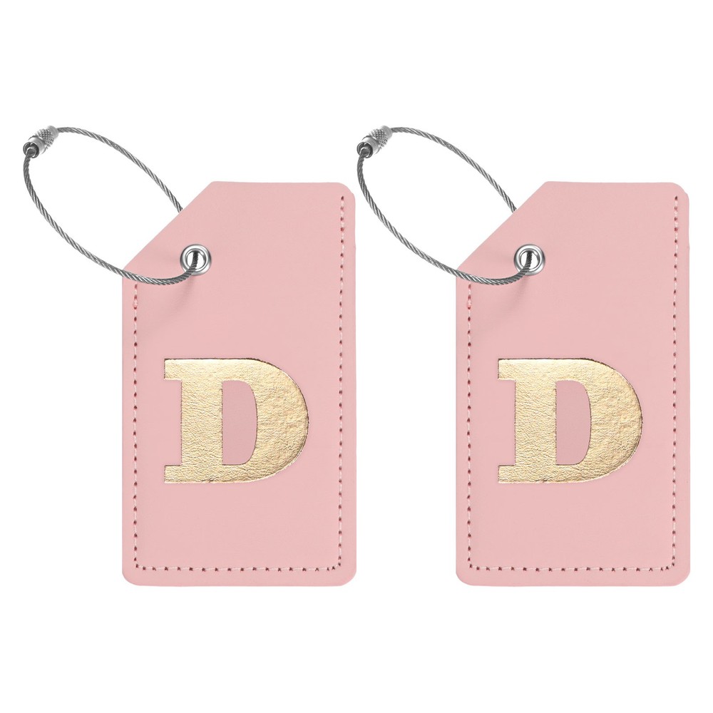Initial Luggage Tags for Suitcases [2PCS] - Identifier Name Tag [Letter D]