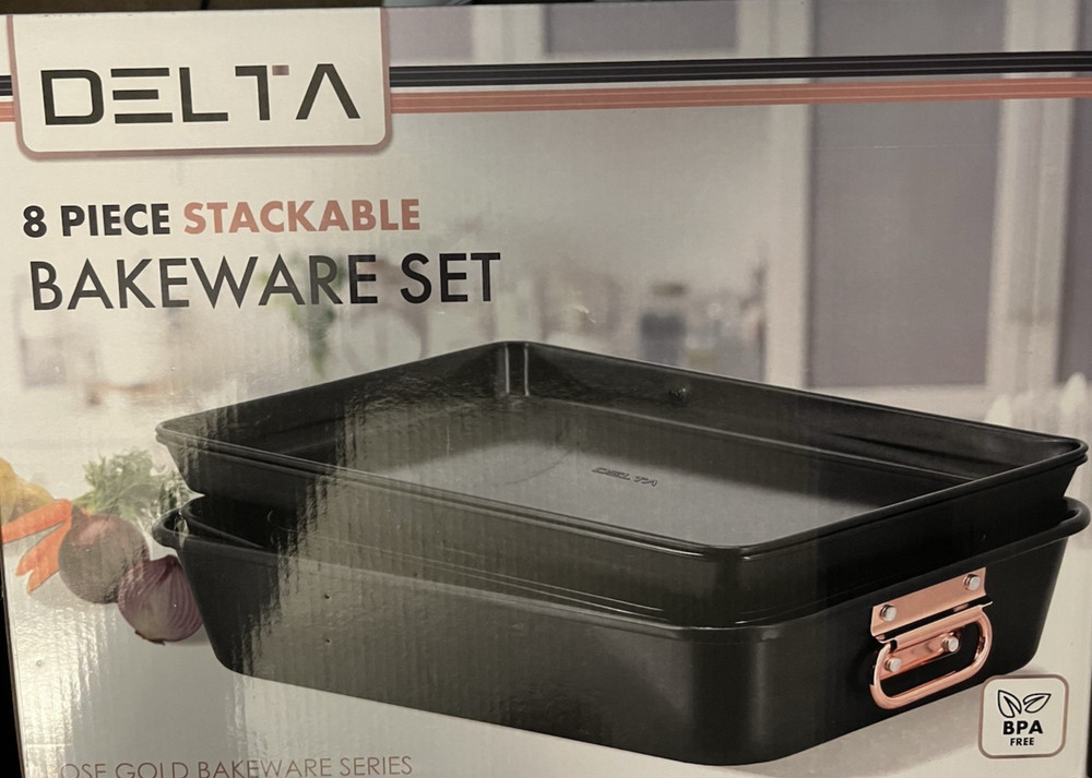 Delta 8 Pc. Stackable Non-Stick Bakeware Set