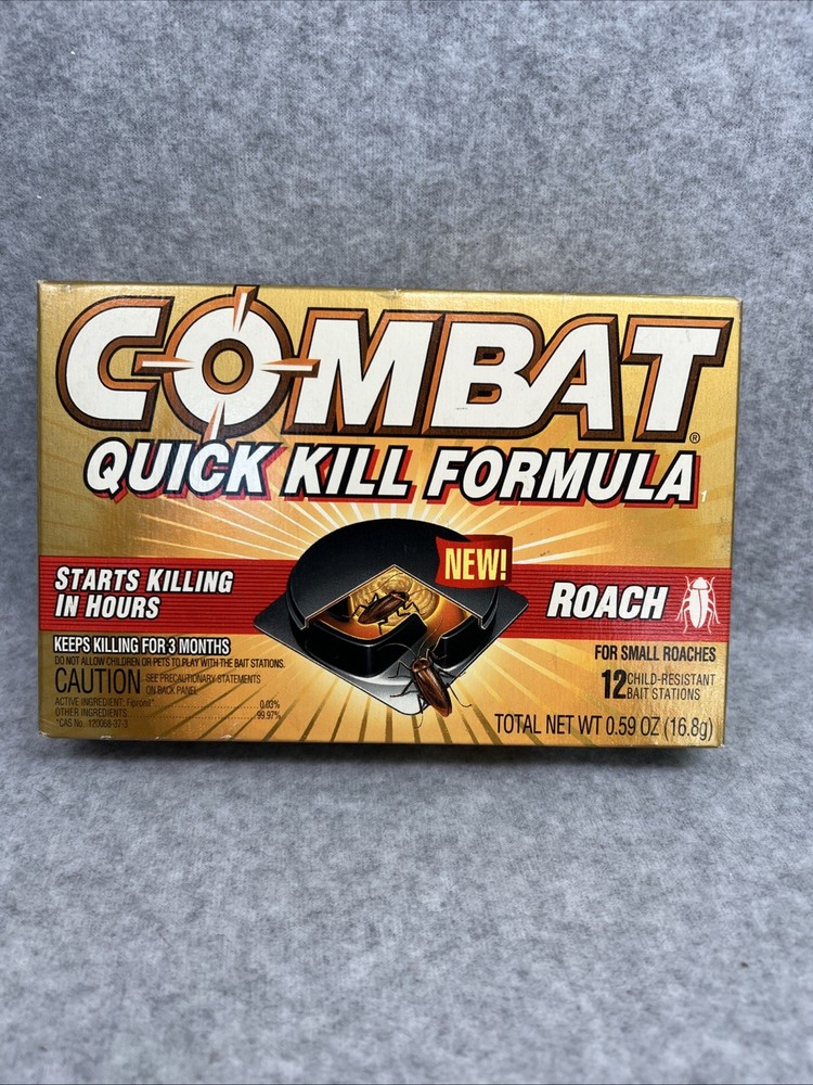 COMBAT Quick Kill Formula Small Roach 12 Child Resistant Bait Stations New