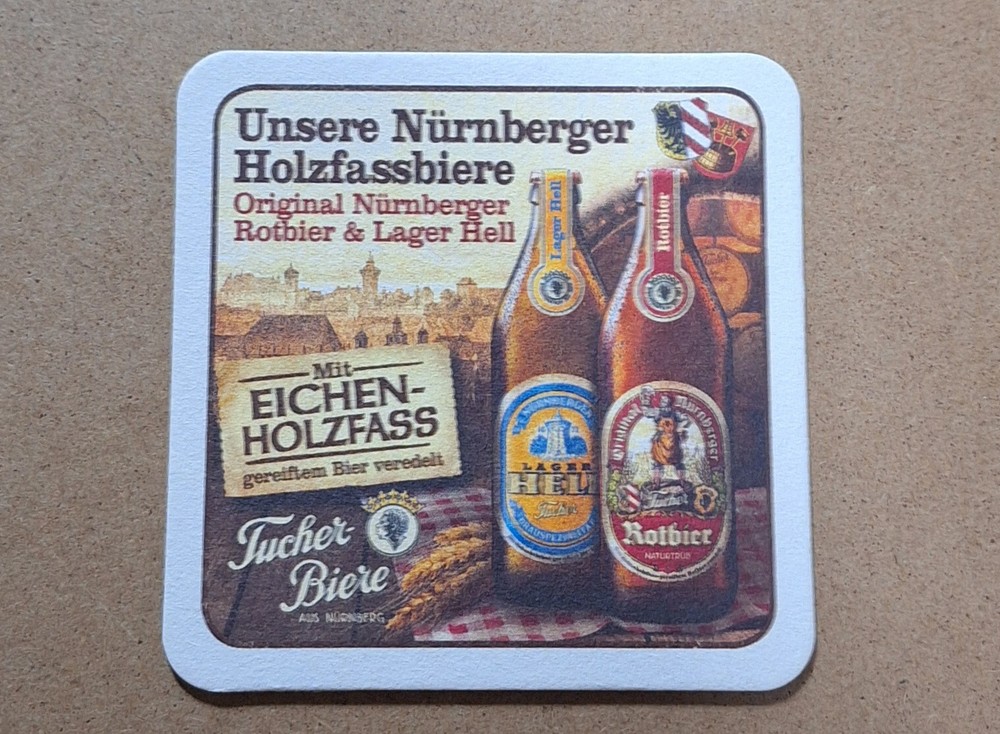 Tucher beer Mit Eichen-Holzfass Beer Mat Coasters