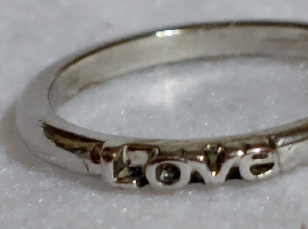 LOVE - Ring - Silvertone - Thin~ Size 6.25