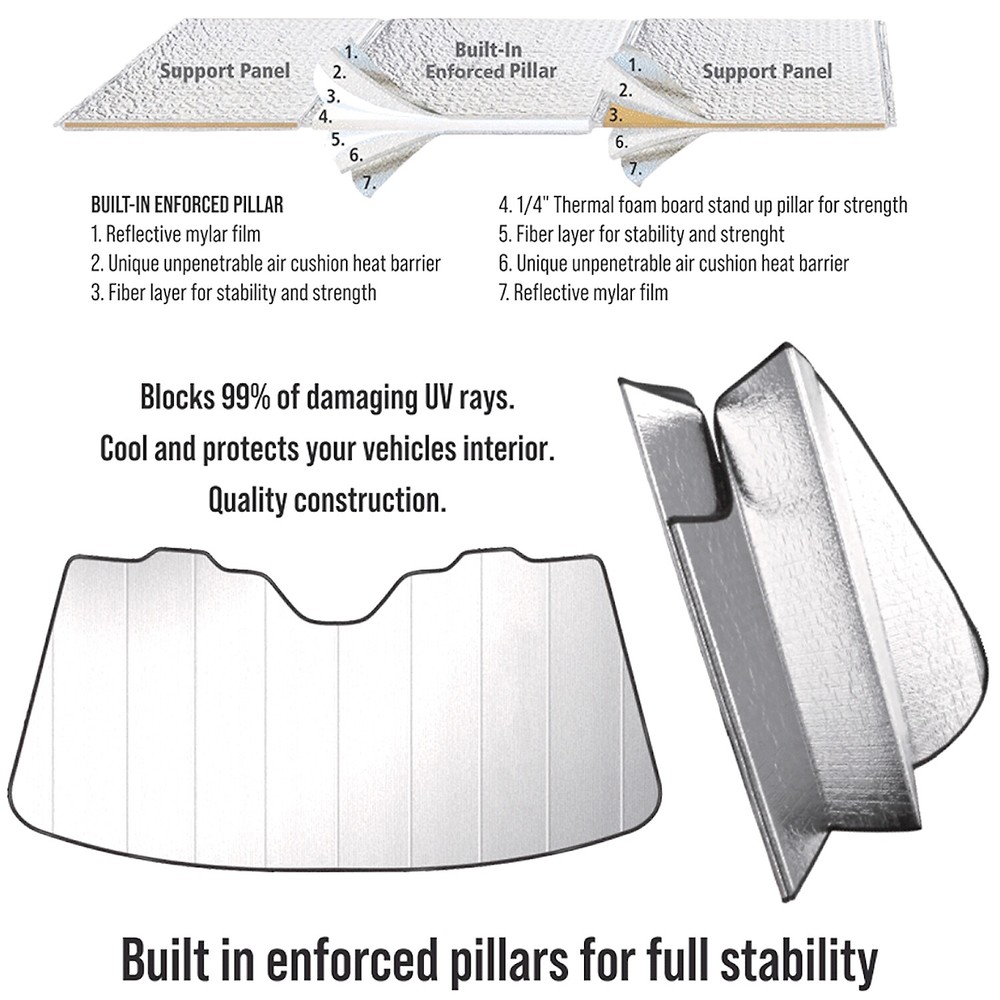 Dodge Scat-Pack Logo Universal Fit Auto Windshield Sun Shade at Standard Size