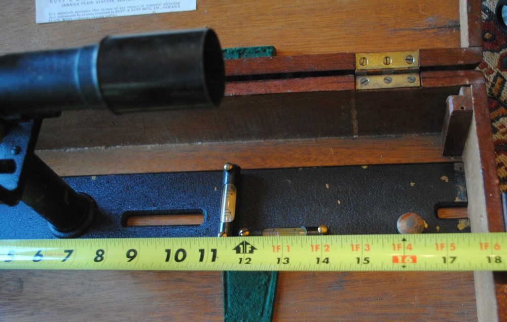 ANTIQUE TRANSIT BUFF AND BUFF BOSTON PLANE TABLE # 23638 ORIGINAL CASE W/STRAP