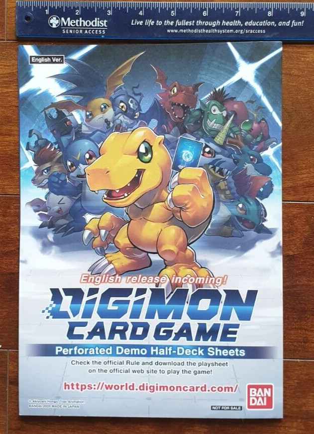 DIGIMON PREFORATED DEMO HALF-DECK SHEETS FOLDED DECK OR POSTER
