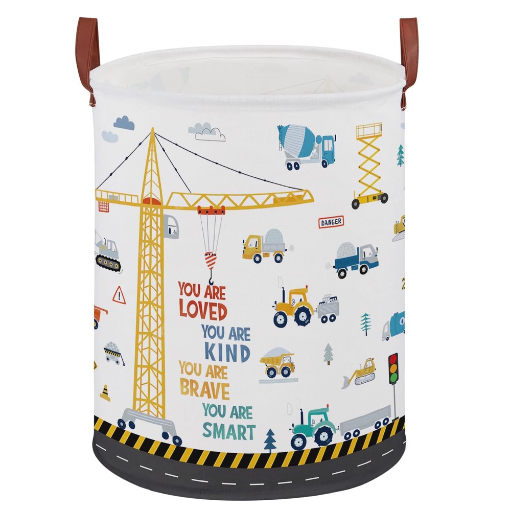 Construction Decor for Boys Room Laundry Middle, Yellow