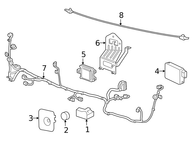 Genuine GM Front Object Alarm Sensor Wiring Harness 84403682
